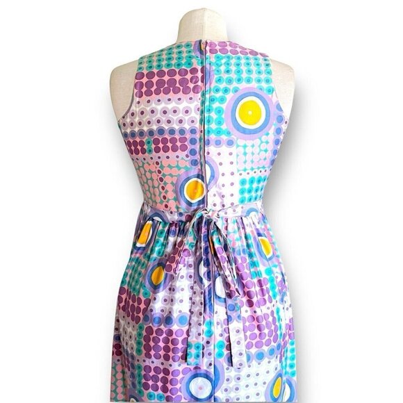 Vintage 1970s Saks Fifth Avenue Womens Maxi Dress Sz Small Polka Dot Sundress - Picture 10 of 11
